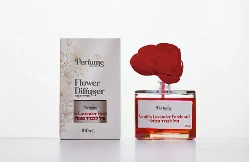 מפיץ פרח בניחוח וניל לבנדר פצ'ולי - 12 מ-48 יח' מינימום שבקרטון